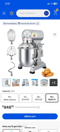 Commercial Food Mixer 30QT with 3 Speeds Adjustable 1100W New worth $880