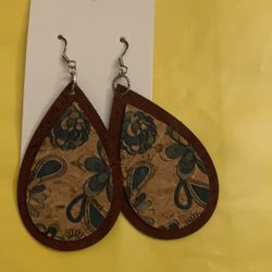 Handmade Cork Teardrop Earrings
