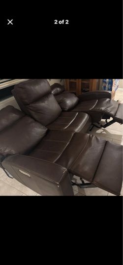Beautiful elegant upscale luxury Italian leather All Electric powered Sofa