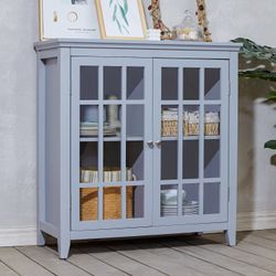Homy Casa TANEKA GREY Storage Cabinet for Living Room, Bedroom, or Office Open Box
