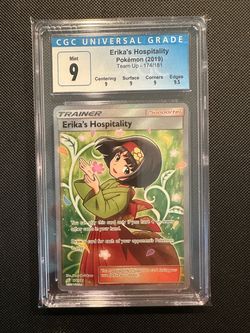 Erika’s Hospitality Full Art CGC 9 MINT Sun Moon Tag Team Up 174/181 Trainer Pokemon Graded Slab PSA