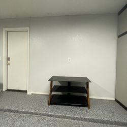 TV Stand / Entertainment Center - Wood - Metal - Black Glass 