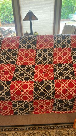 Black and red quilt