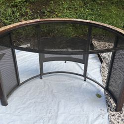 Metal & Smoked Glass Patio Table.