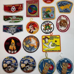 Lot of 18 Vintage Boy Scouts of America Patches – Order of the Arrow, Lodges, Jamborees, Wiattava, Chippewa, etc.
