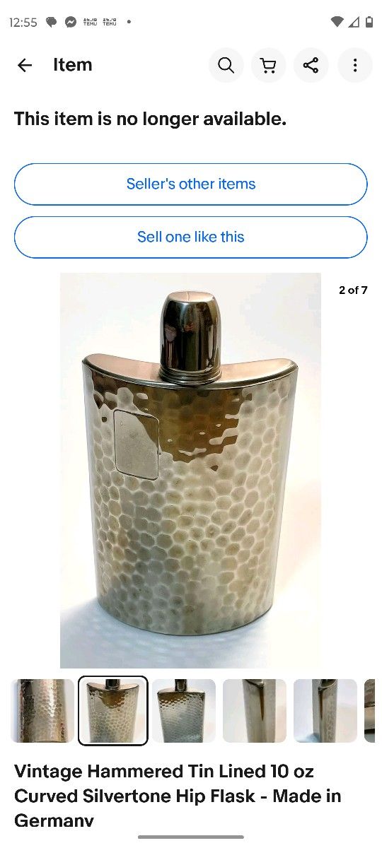 1940 German Hammered Flask