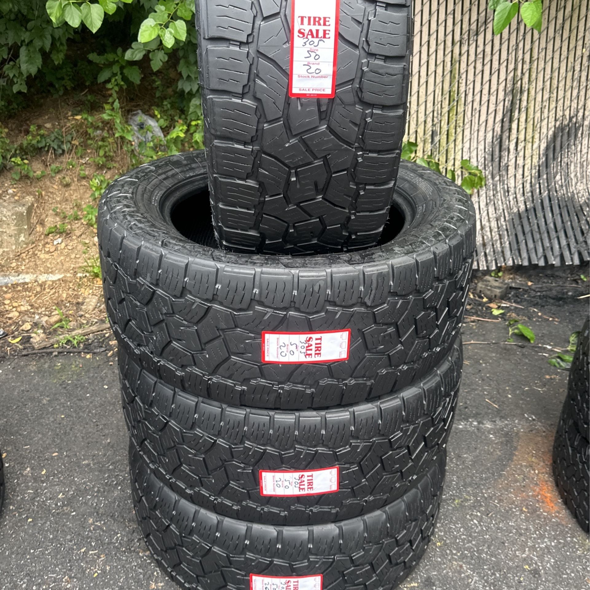 Four OPEN COUNTY TIRES FOR SALE 305/ 50/ 20