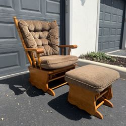 Vintage Amish Style Glider with Matching Ottoman