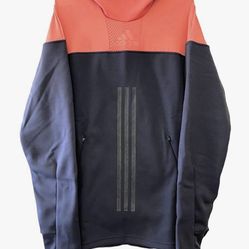 Adidas Men Hoodie Orange and Grey Size Xl