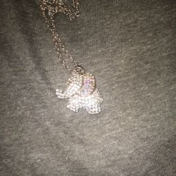 Rhinestone Elephant Necklace