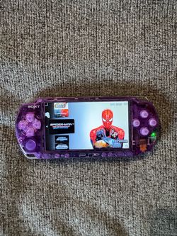 PSP Custom Transparent Purple With Games