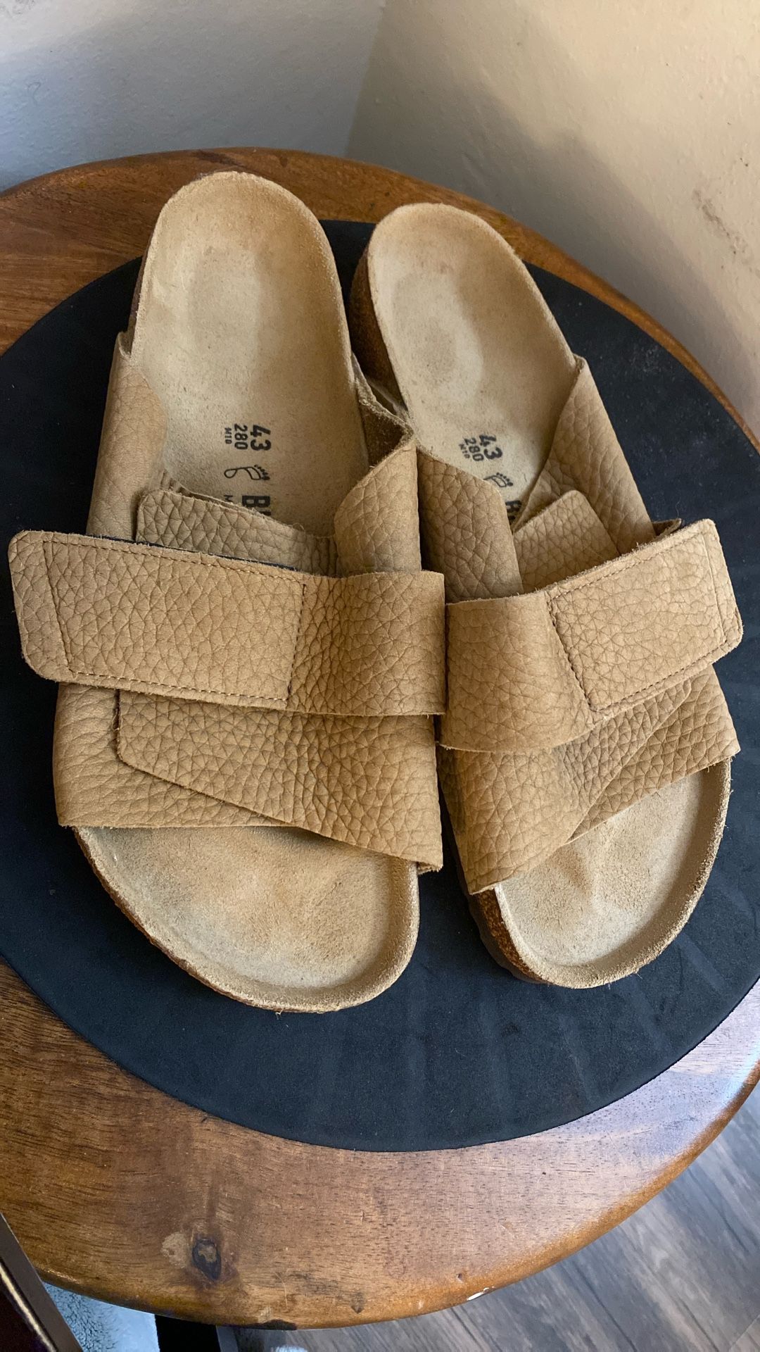Birkenstock Kyoto Desert Buck Almond Nubuck Leather Soft Footbed 
