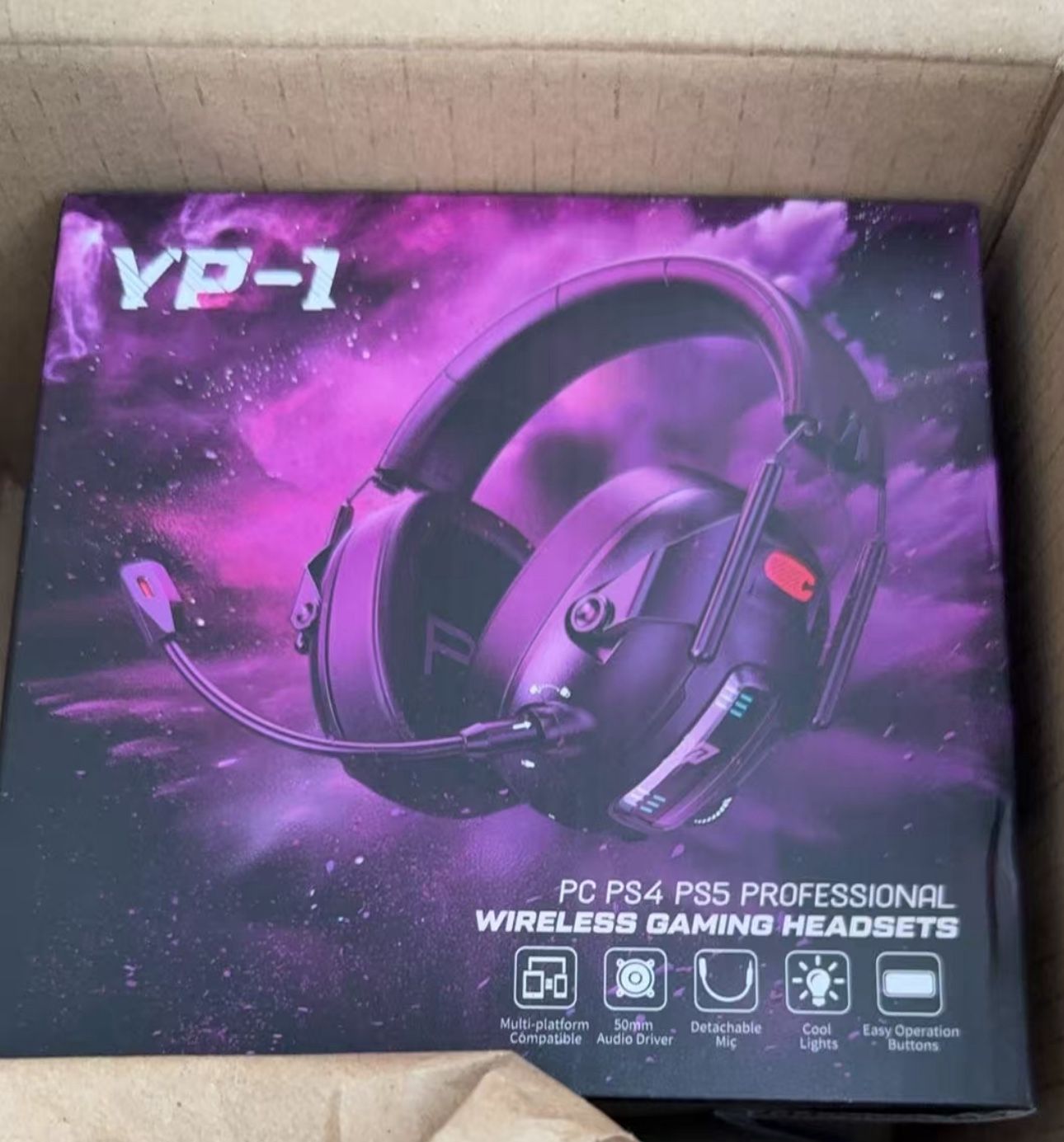 Brand new Wireless Gaming Headset for PS5, PS4, PC, USB Over Ear Gaming Headphones with Noise Canceling Mic, Bluetooth 5.3, 100H Battery, Low Latency,