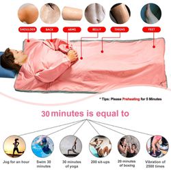 Sauna Blanket for SPA Relax- Far Infrared (FIR) Sauna Blanket, Sweating Sauna Bed Body Heating with Sleeves for Stress Pain Relief Health Pink