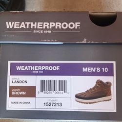 A, UNISEX WORK BOOTS WEATHERPROOF BOOTS SIZE 10.00 ONLY ONE AVAILABLE 