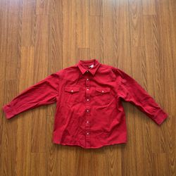 vintage 90’s MARLBORO Red Cotton Snap Button-Up Long Sleeve Shirt chest pockets