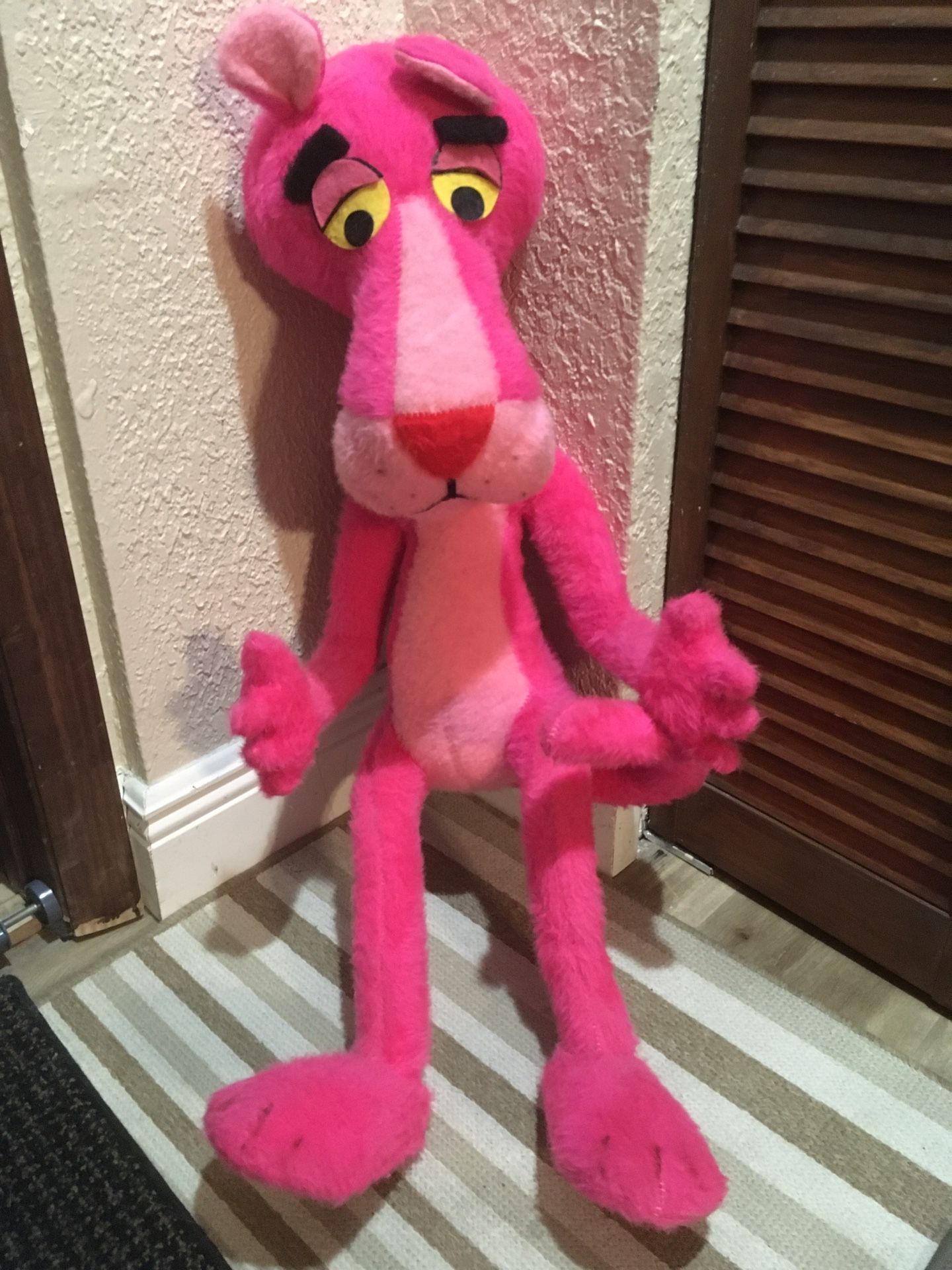 Vintage Pink Panther Stiff Plush Or Plushie Toy