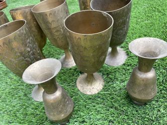 AntiqueS olid brass cups and goblets India
