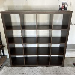 16 Cube Storage Decorative Shelf Bookcase Organizer Espresso Dark Brown 