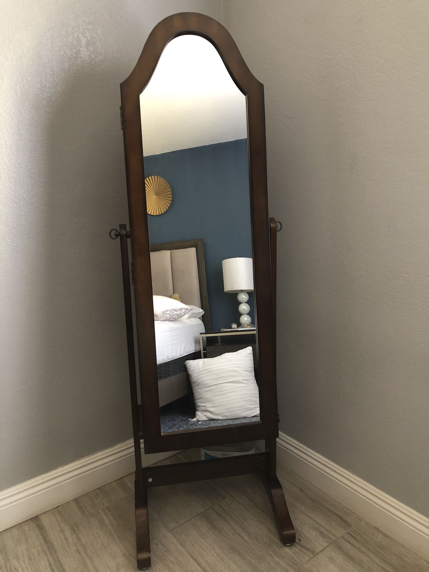 Wooden Stand Up Mirror 