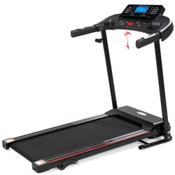 Folding Treadmill with Manual Incline Fitness Workout Exercise Running Machine w/ Speakers - Black