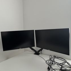Dual ASUS VG27AQ1A 27” WQHD IPS Gaming Monitor Setup – 165Hz, 1ms, G-SYNC – With Arm Mount – Plug & Play