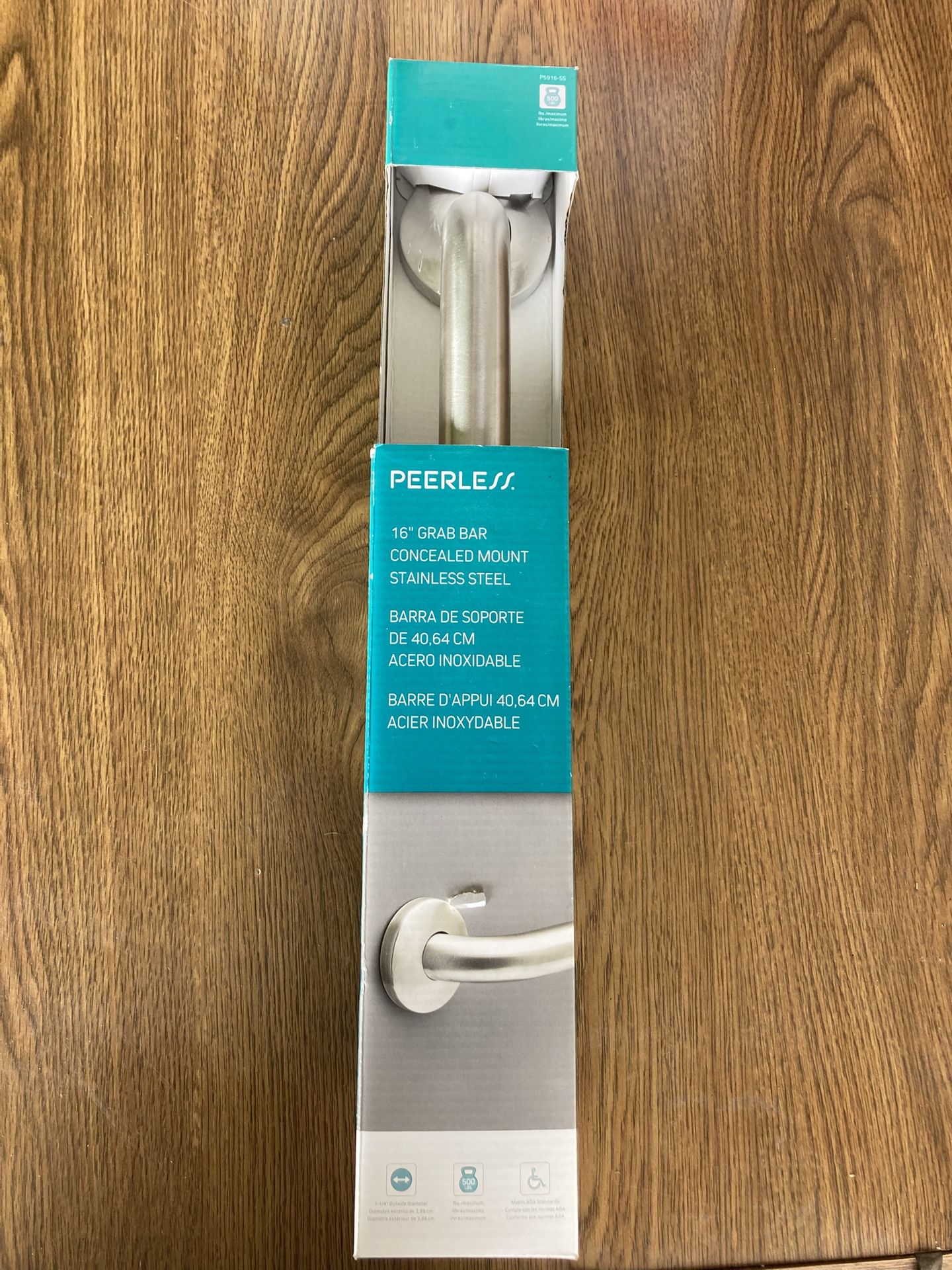 Peerless 16-inch stainless steel Grab Bar Concealed Mount. Model: P5916-SS