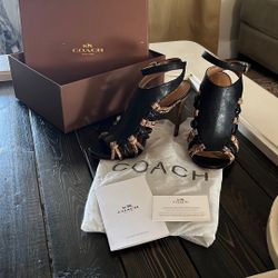 COACH Jody Python Print Sandals 