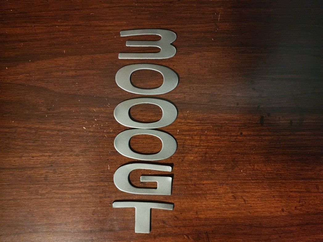 ***RARE OEM MITSUBISHI 3000GT 1ST GEN REAR EMBLEM SILVER***