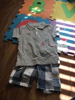 2 piece set (polo and shorts) size 18months