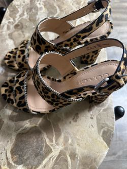 COACH RYLIE WOMEN'S BEADCHAIN SANDALS ANIMAL PRINT  SIZE 8.5 B