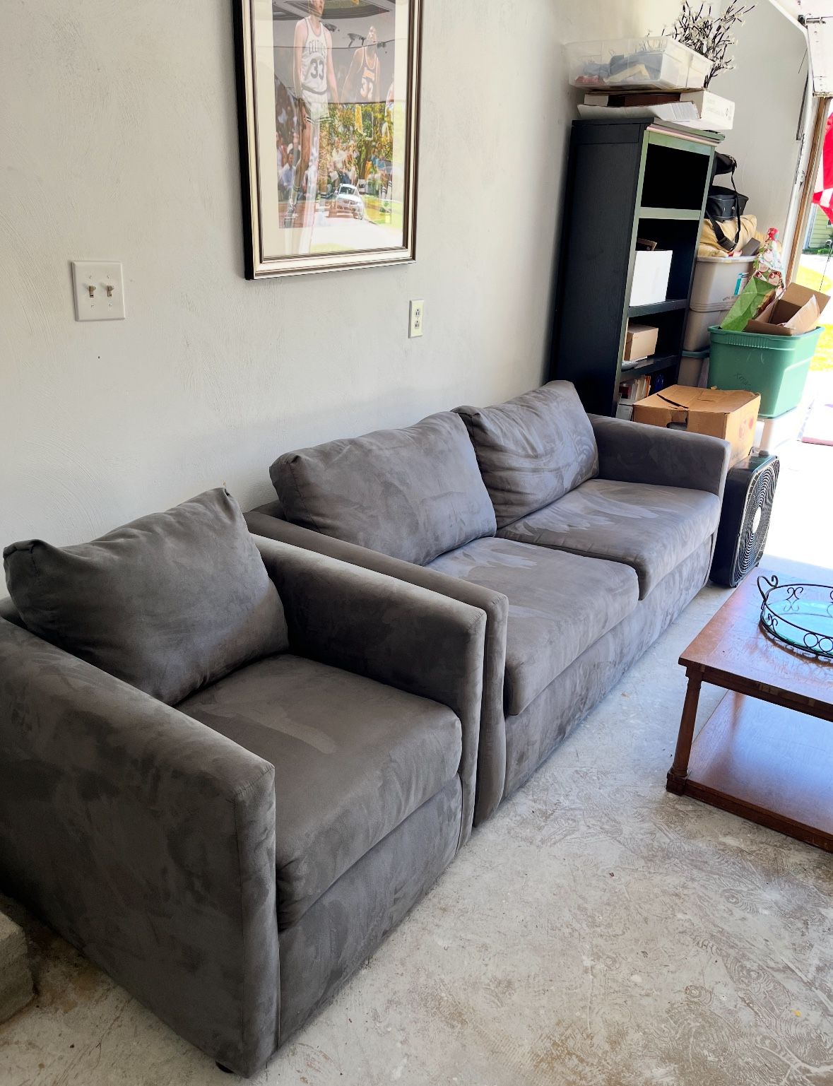 Matching Sofa with Pull-Out Bed and Oversized Chair Set