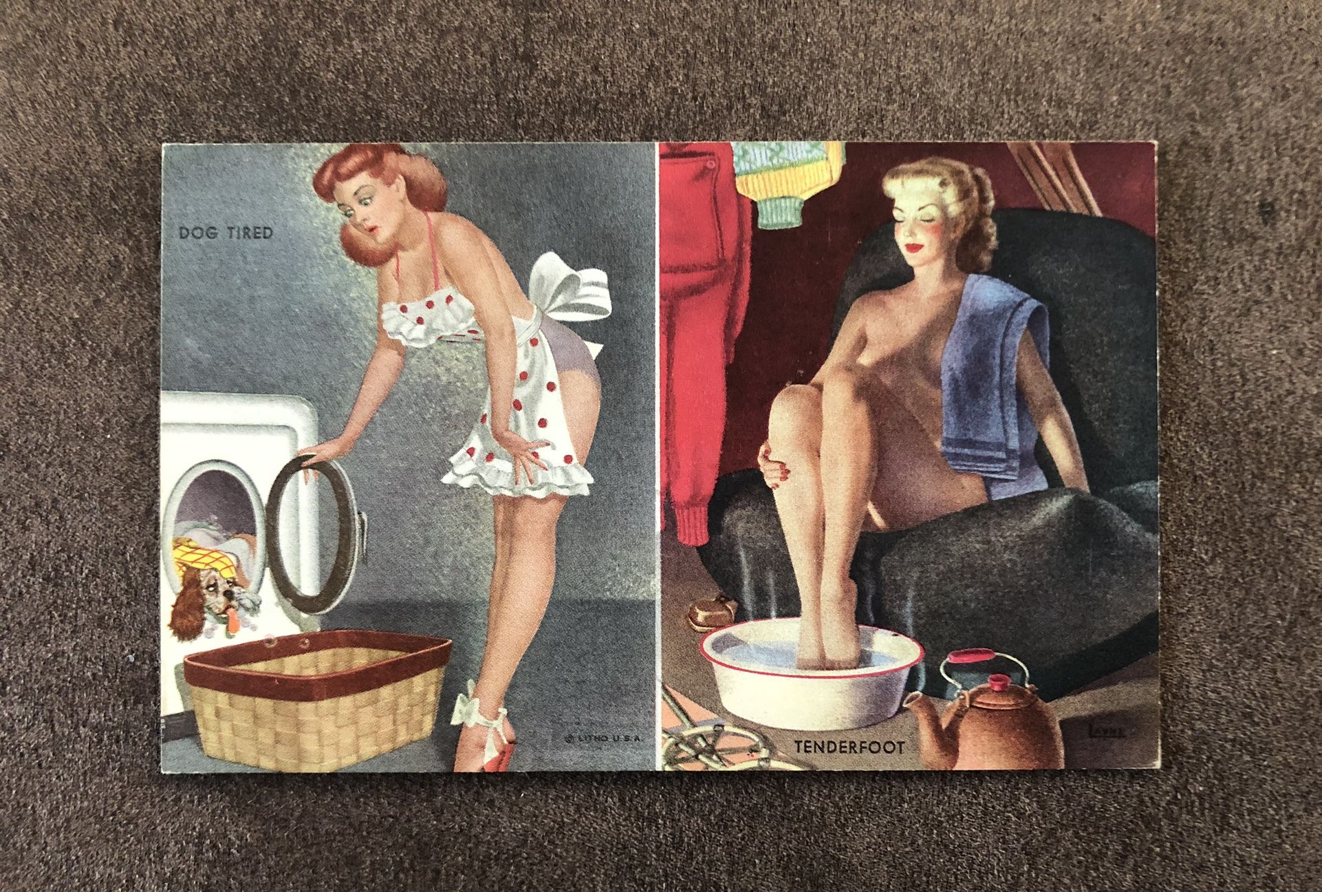 Rare Vintage/Antique Risqué Pin Up Girl 1940s Card/Postcard GC 3.5 x 5.5 USA