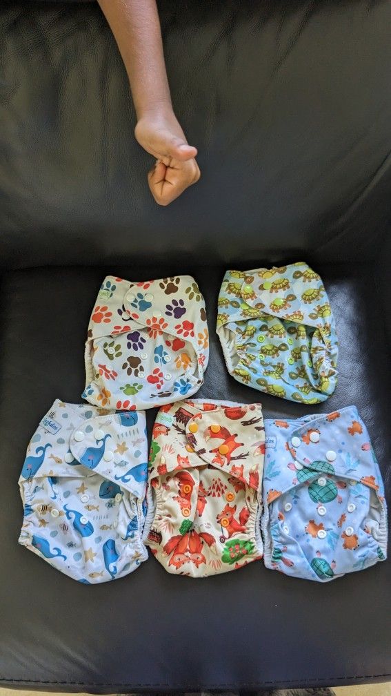 Reusable Cloth Diapers - 11 Diapers