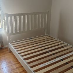 Full Bed Frame With Wood Slats