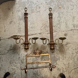 Antique Candle Holders And Hanger