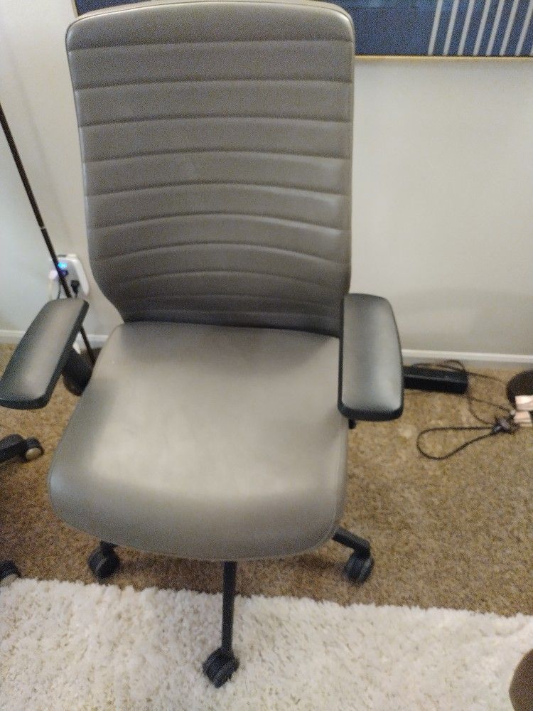 Gray leather office chair 30 dollars