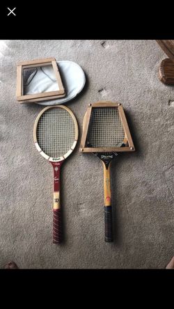 Vintage Spalding and Wilson tennis rackets
