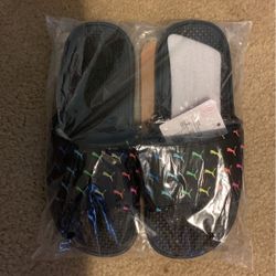 Multicolored Black PUMA Slides Size 6