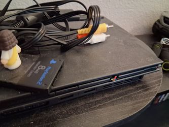 Sony PlayStation 2 Console with Memory Card  controls etc