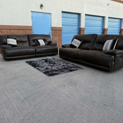 Electric Reclining Leather Couches 