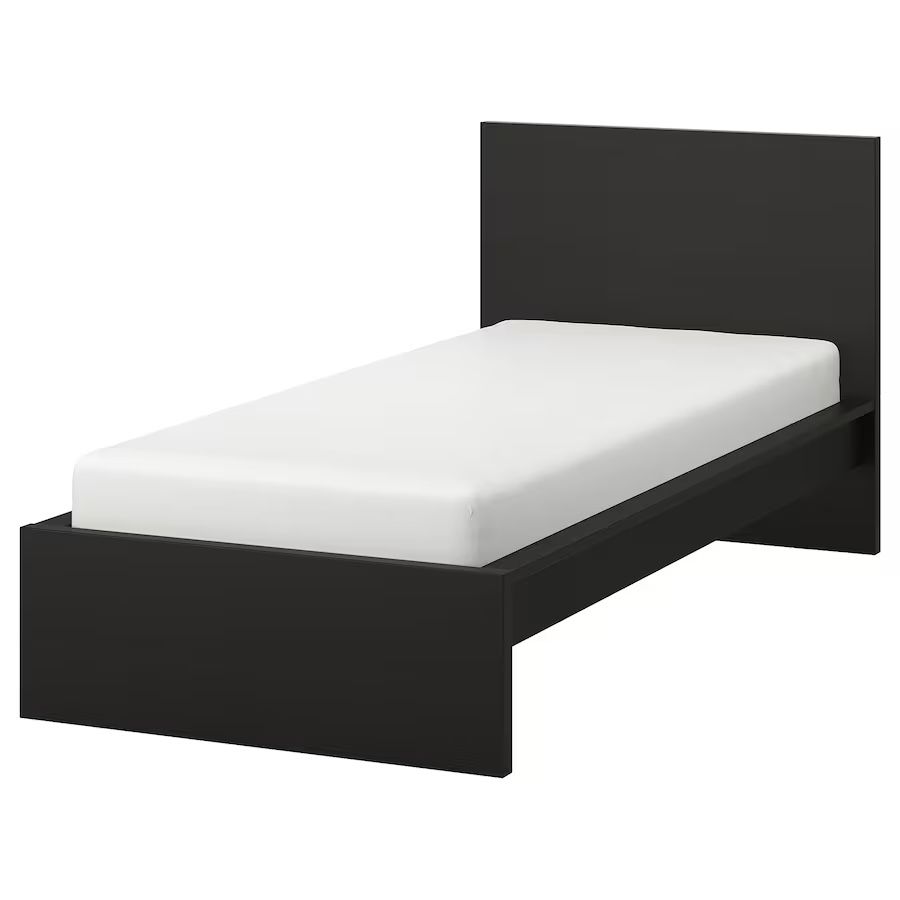 MALM Bed frame, black-brown, Twin