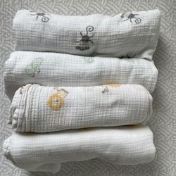 Cotton Muslin Swaddle 4-Pack