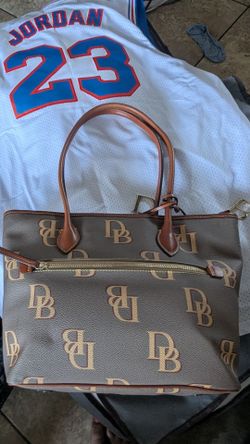 Dooney & Bourke Signature Logo Monogram Print Tote 👜Tan/Brown T’Moro Bag reg $318