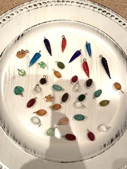 Vintage glass beads with hooks