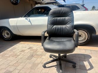 swivel black, faux, leather office chair, super comfy