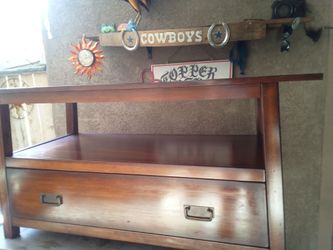 Wood TV Stand with Drawer and Shelf