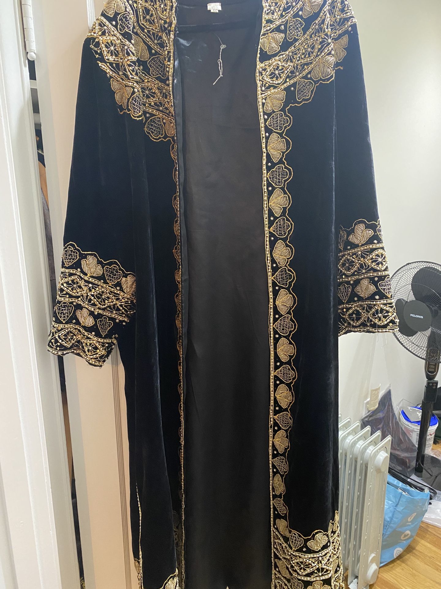 Long Velvet beaded Vintage Coat 