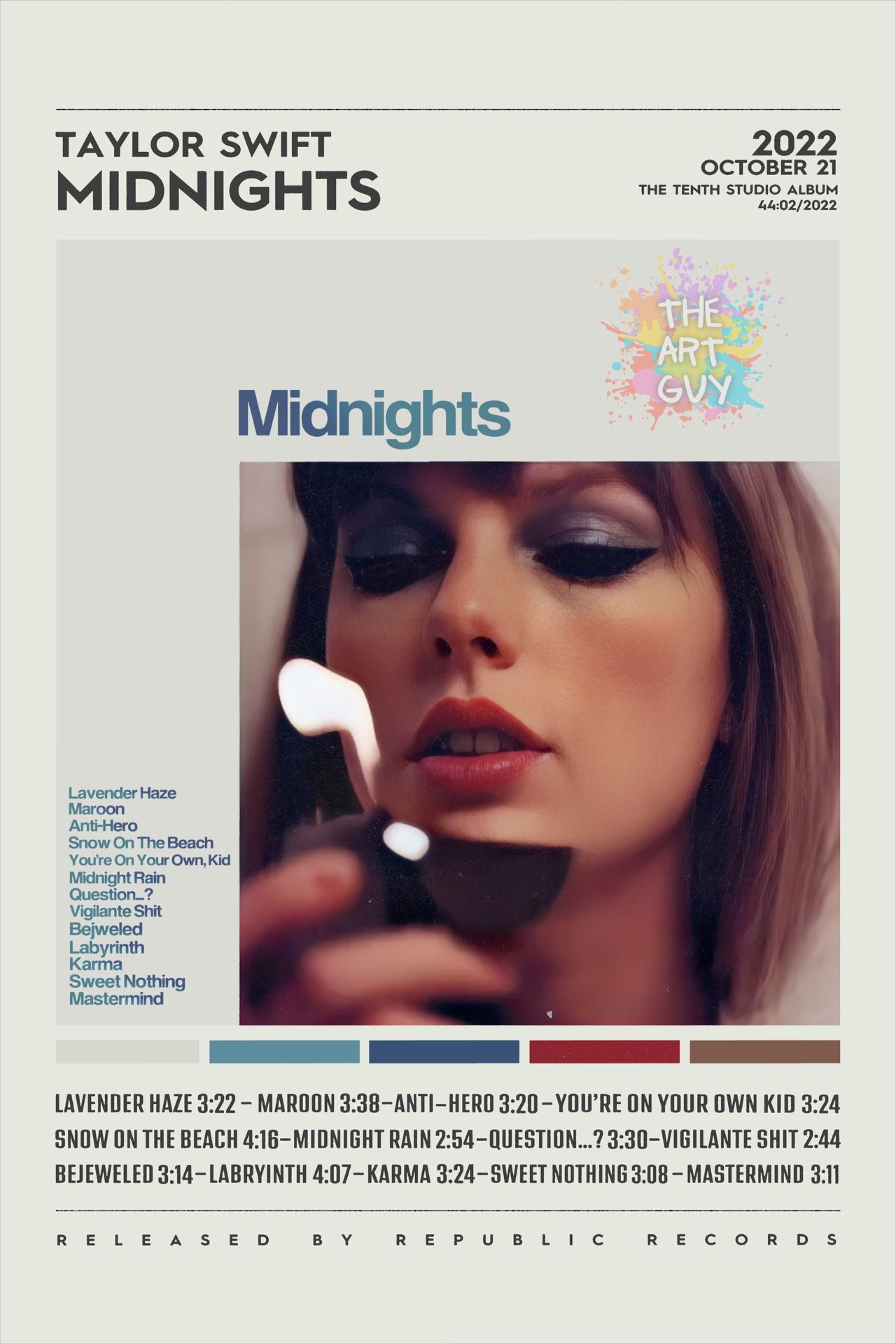 Custom Taylor Swift Poster / Midnights, Album Cover Poster