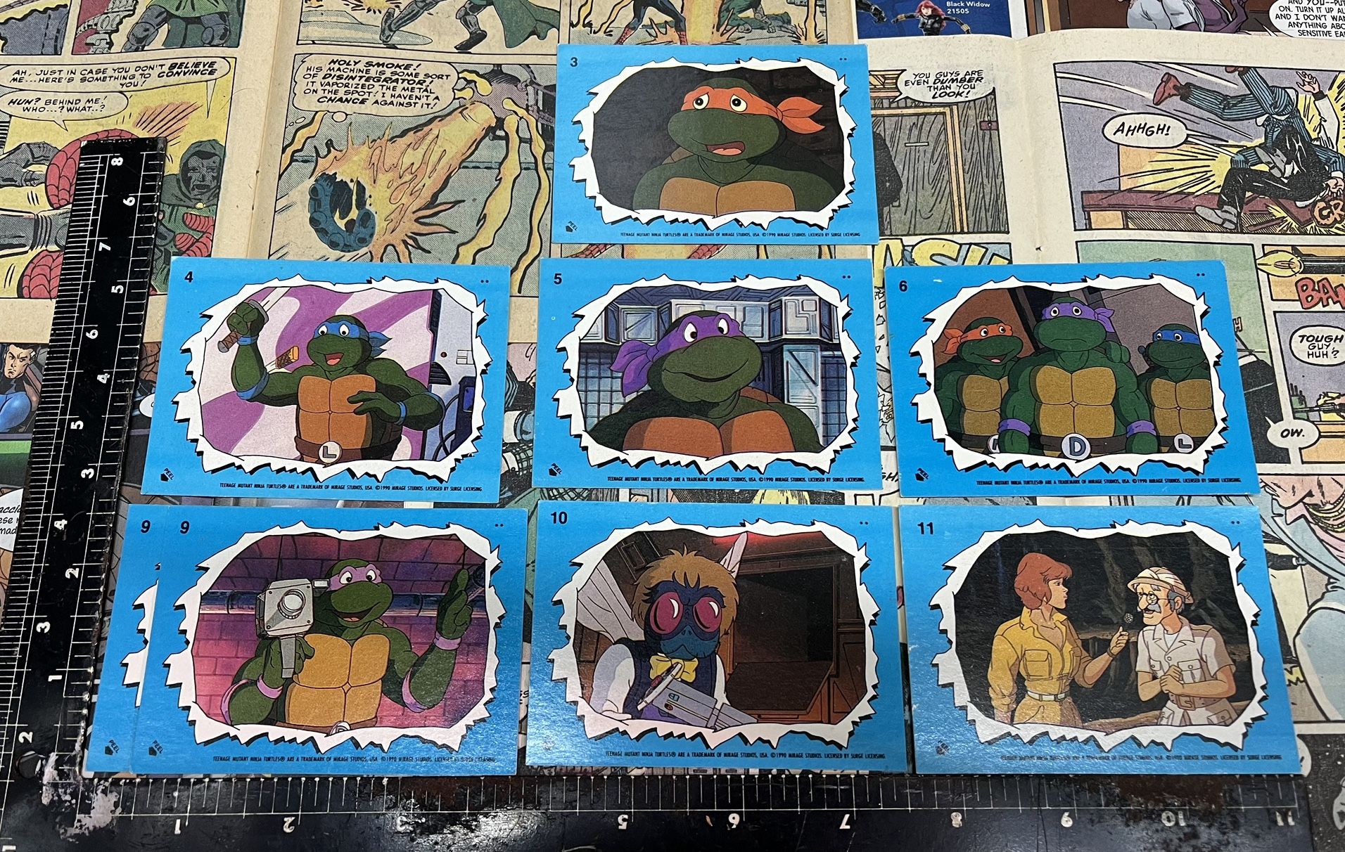 Teenage Mutant Ninja Turtles TMNT Trading Cards, 88 2nd Series And Stickers